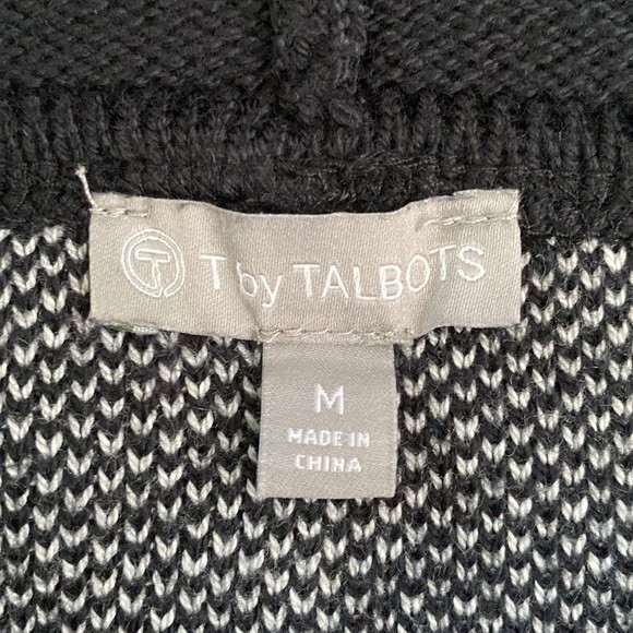 Talbots Drawstring Funnel Neck Pullover Sweater Top Checkered Long Sleeve Sz M - Picture 9 of 16